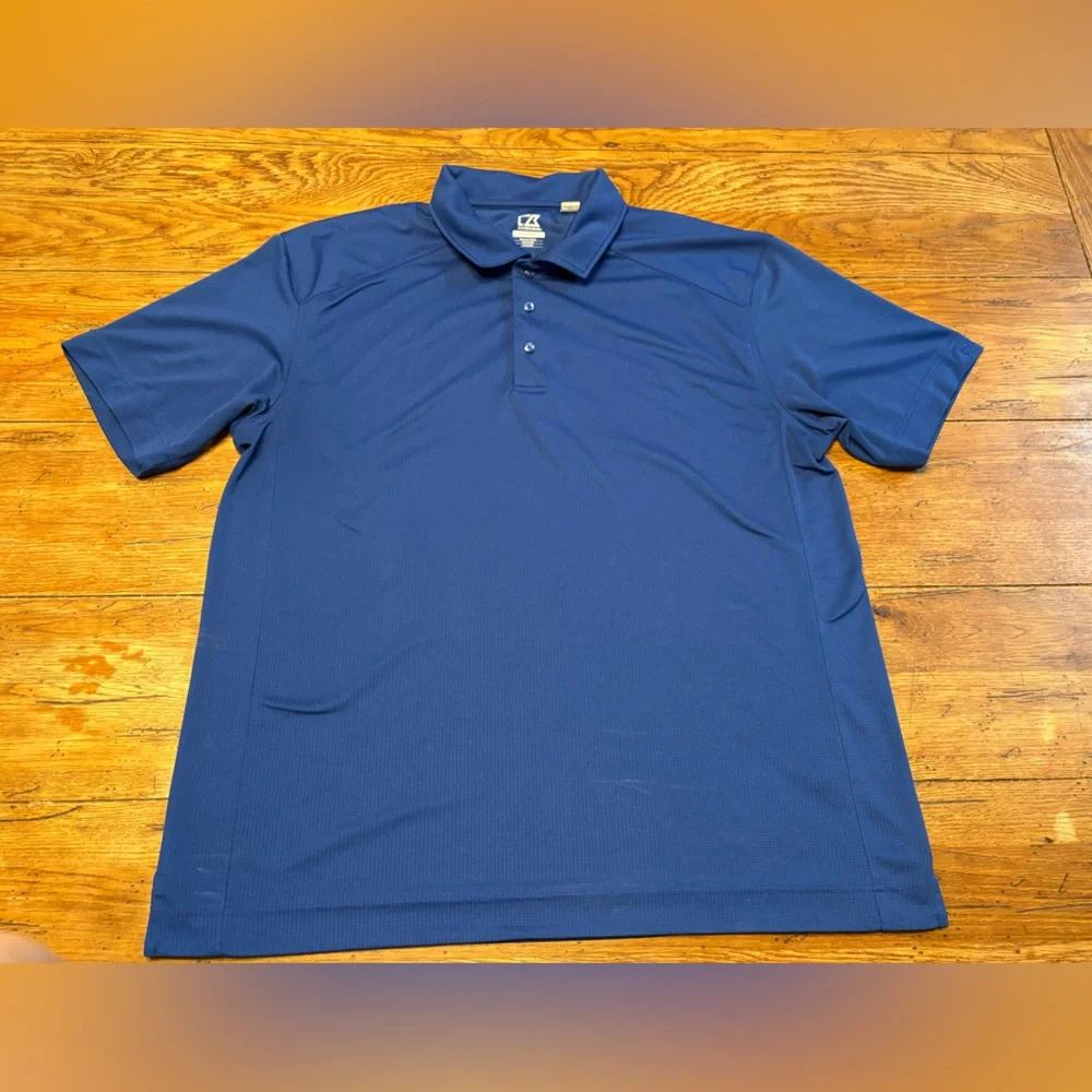 Cutter & Buck Men's Royal Blue DryTech Jacket Polo Shirt XXL - Picture 2 of 5